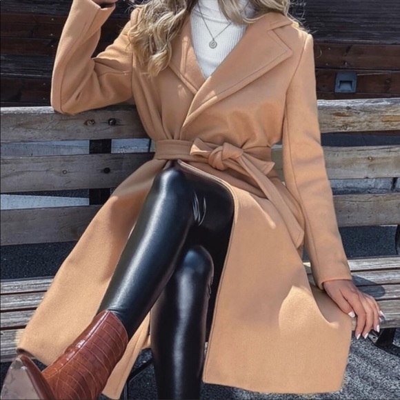 Trench coat pea coat jacket charcoal gray grey - Picture 11 of 16